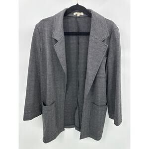Madewell Oversized Knit Blazer in Glen Plaid Open Front Gray AD128 Size XS